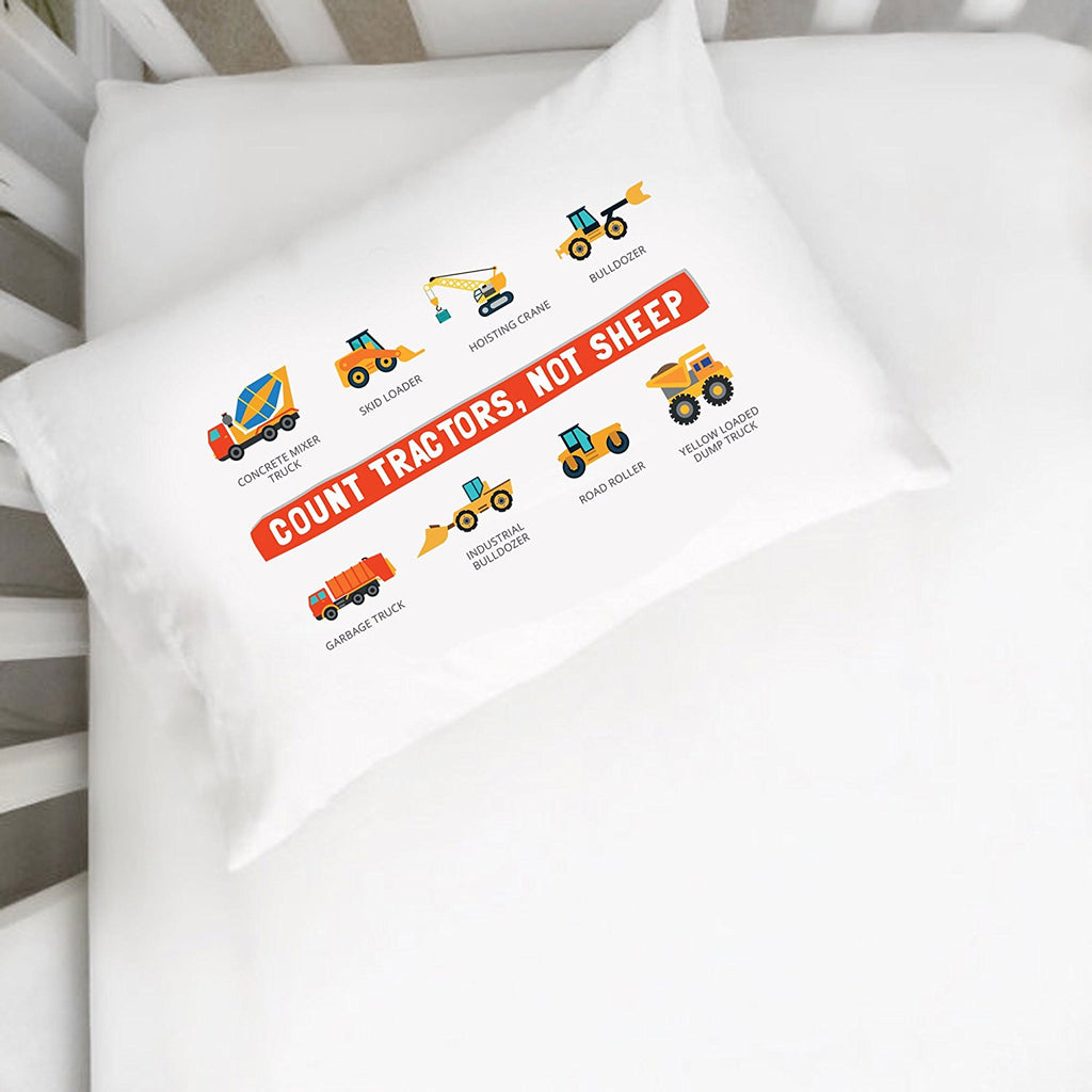 Count Tractors, Not Sheep Pillowcase (Multiple Sizes)