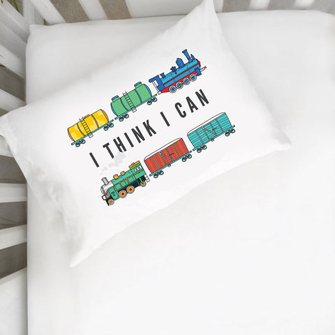 I Think I Can Pillowcase (One 14x20.5" Toddler Size Pillow Case) Kids Room Decor