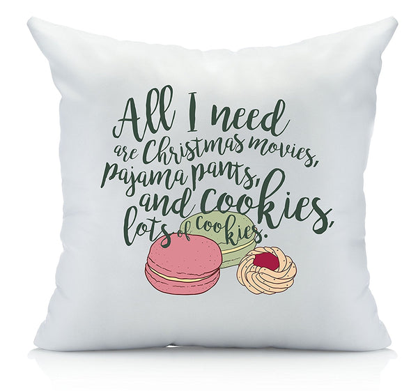 All I Need is Cookie Christmas Throw Pillow Cover Multicolor (1 18 by 18 Inches) Christmas Gifts