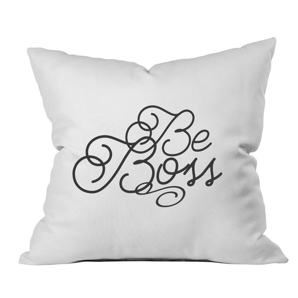 Be Boss Office Decor 18x18 Inch Throw Pillow Cover