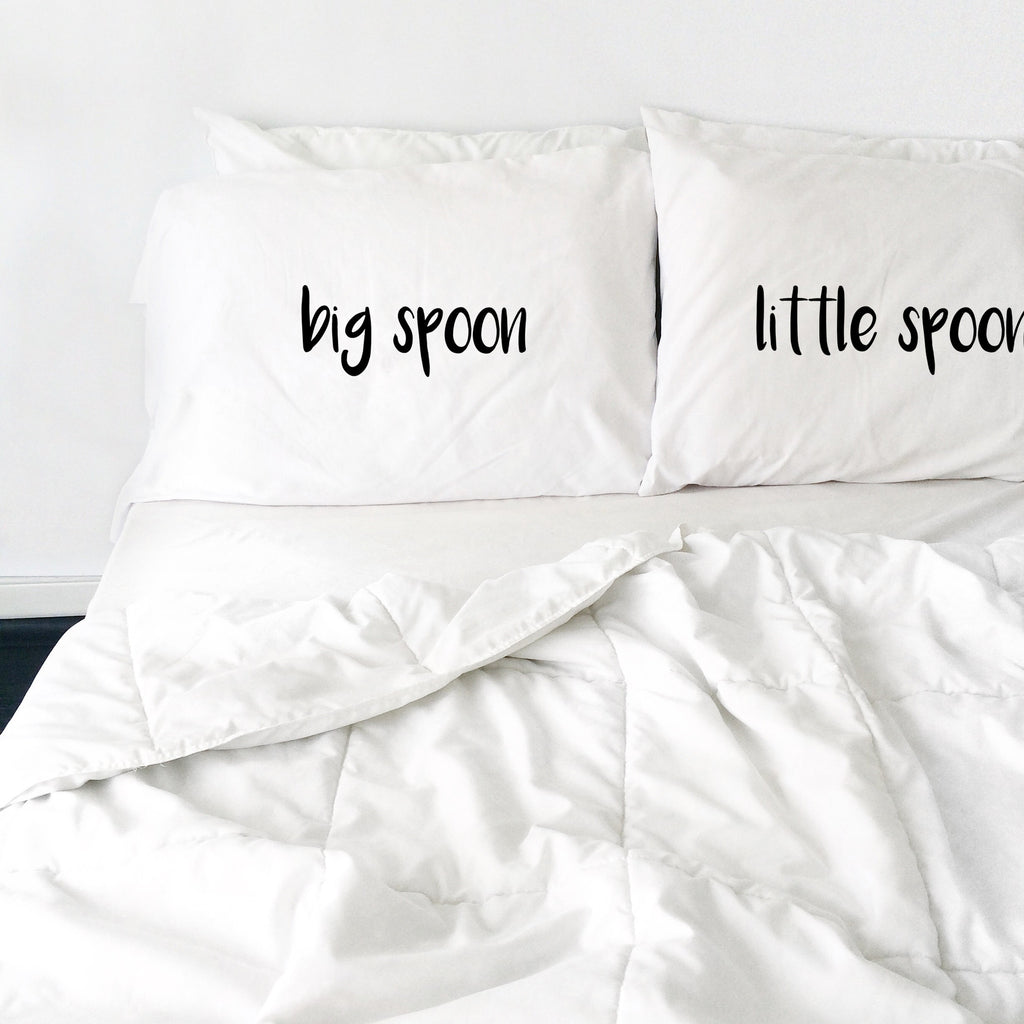 Big Spoon Little Spoon Bold Font Pillow Cases