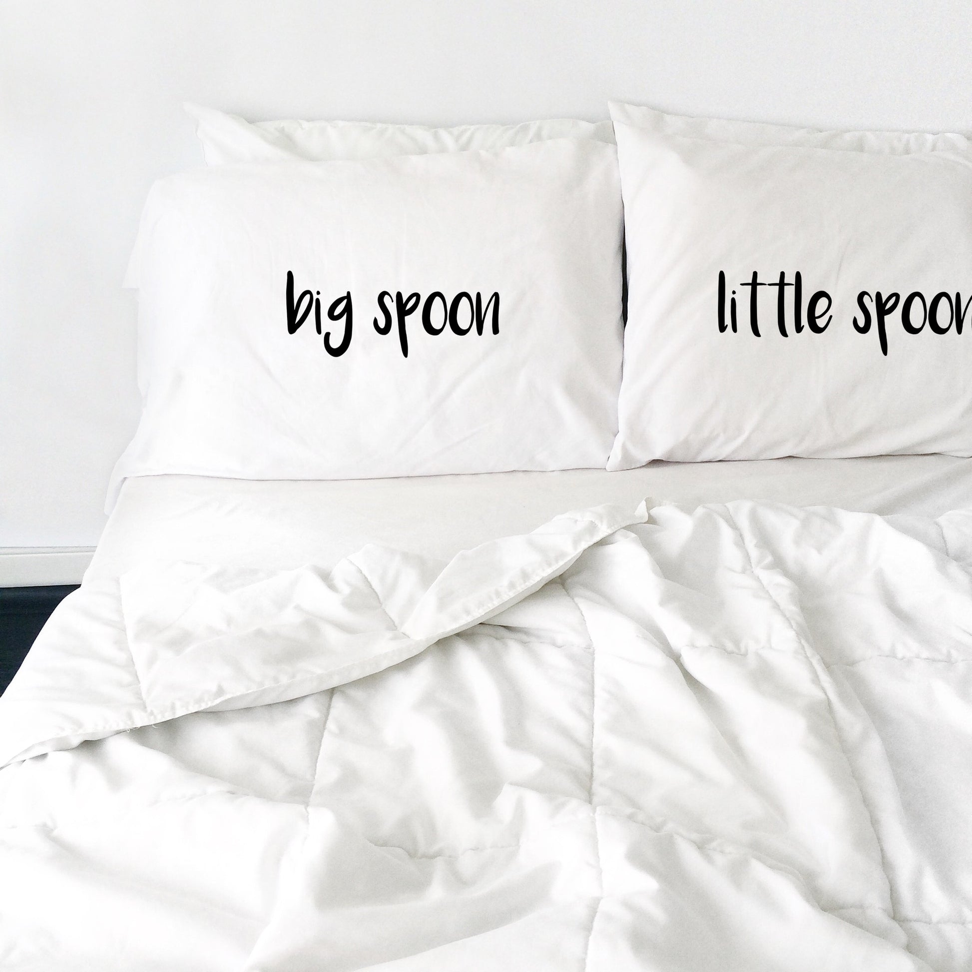 Big Spoon Little Spoon Bold Font Pillow Cases