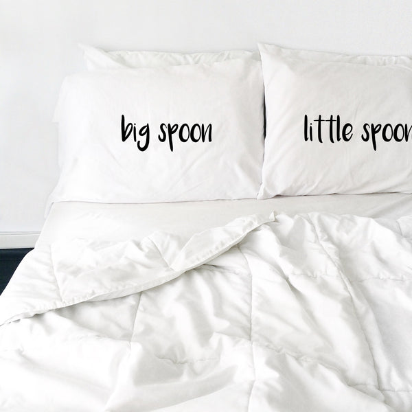 Big Spoon Little Spoon Bold Font Pillow Cases