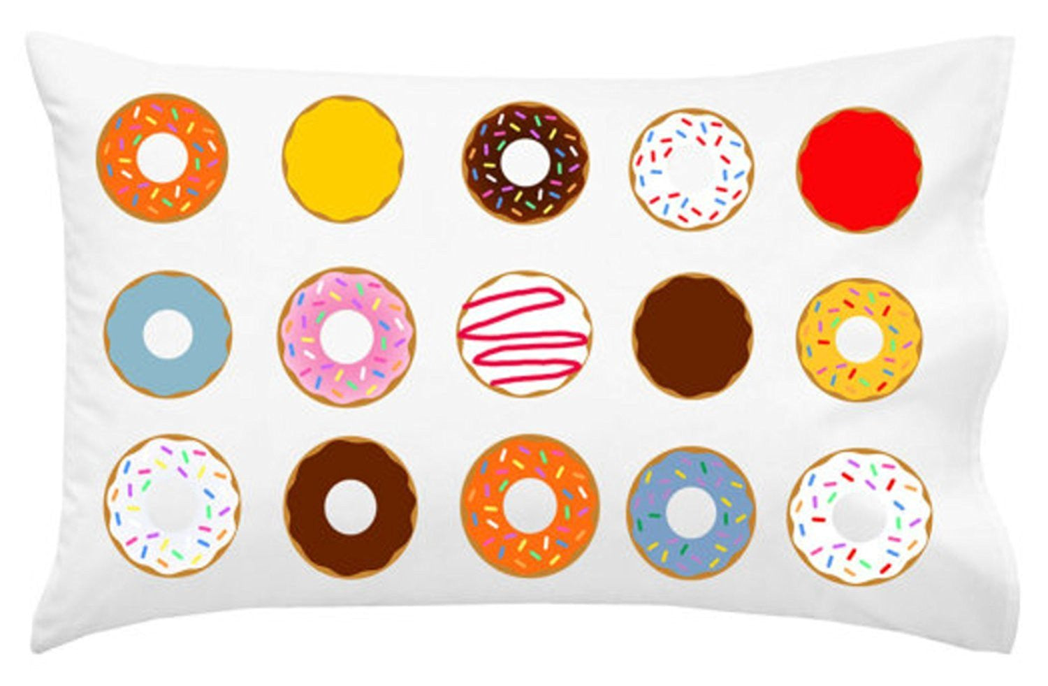 Donut Pillowcase - Cute Pillowcase (1 20x30 inch / 14x19 inch, White)