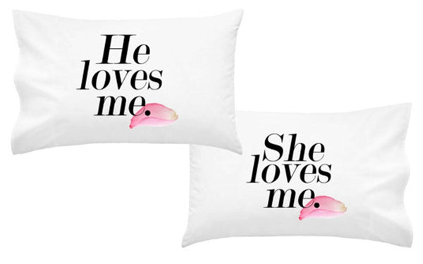 He loves me She loves me Pillowcases - LDR Pillowcases (2 20x30 inch, White)