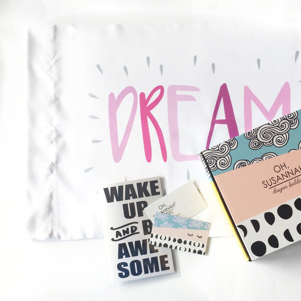 Dream Kids Pink and GrayPillowcase