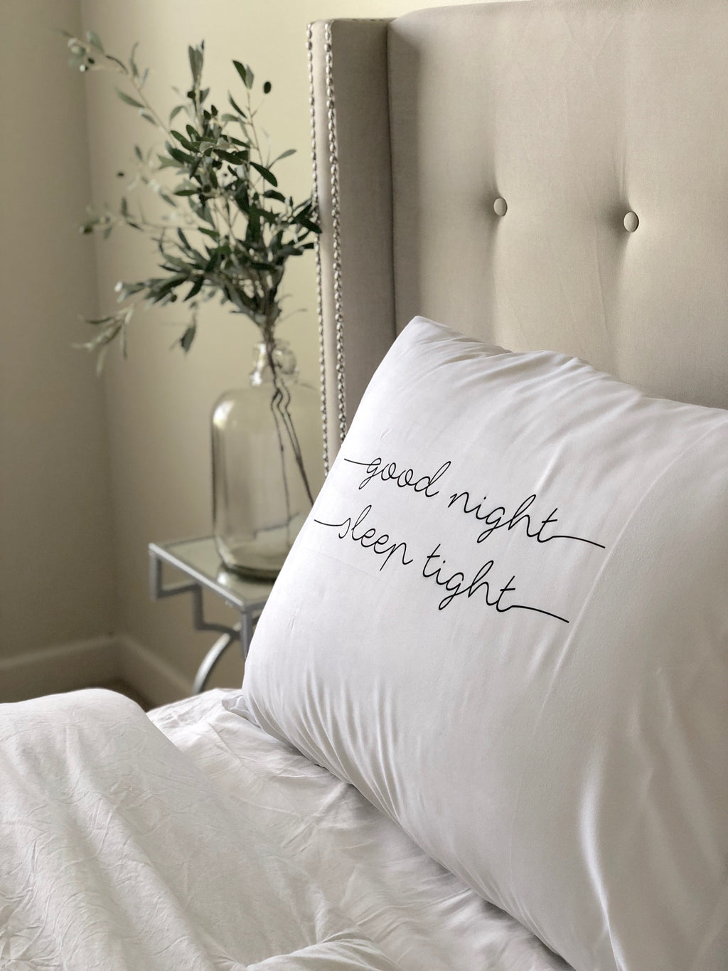 Good Night Sleep Tight Pillowcase - 2 lines (Standard Size 20x30)