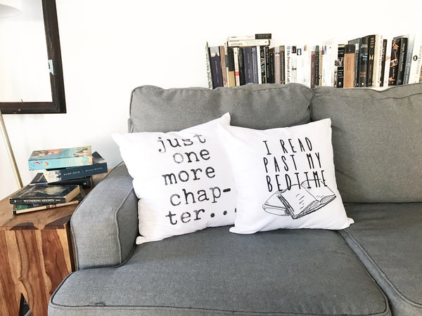 I Read Past My Bedtime Throw Pillow Cover (18x18")