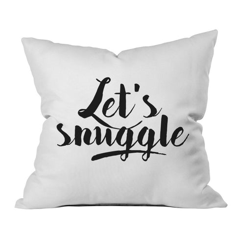 Let's Snuggle 18x18 Inch Throw Pillow Cover