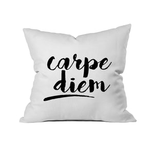 Carpe Diem Cursive 18" x 18" Throw Pillow Cover