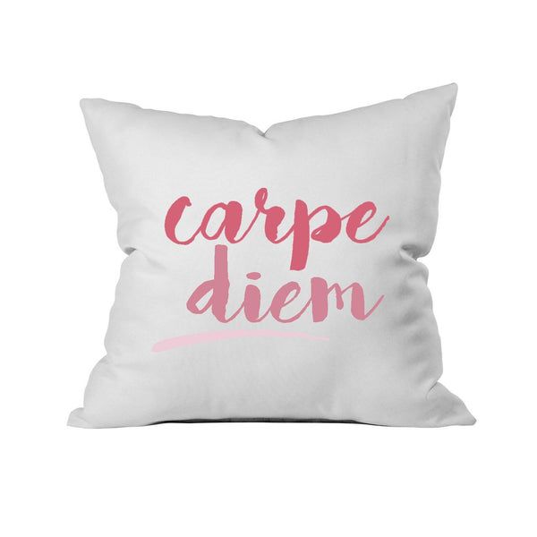 Carpe Diem Cursive 18" x 18" Throw Pillow Cover