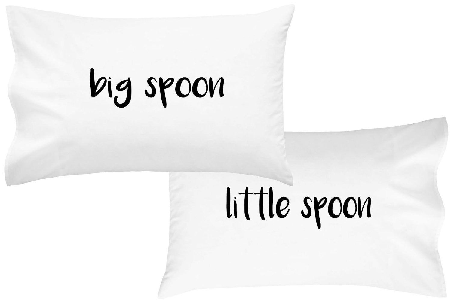 Big Spoon Little Spoon Bold Font Pillow Cases