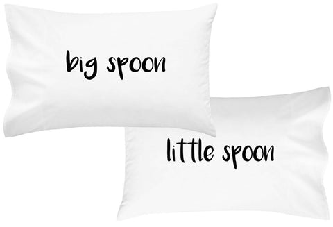 Big Spoon Little Spoon Bold Font Pillow Cases