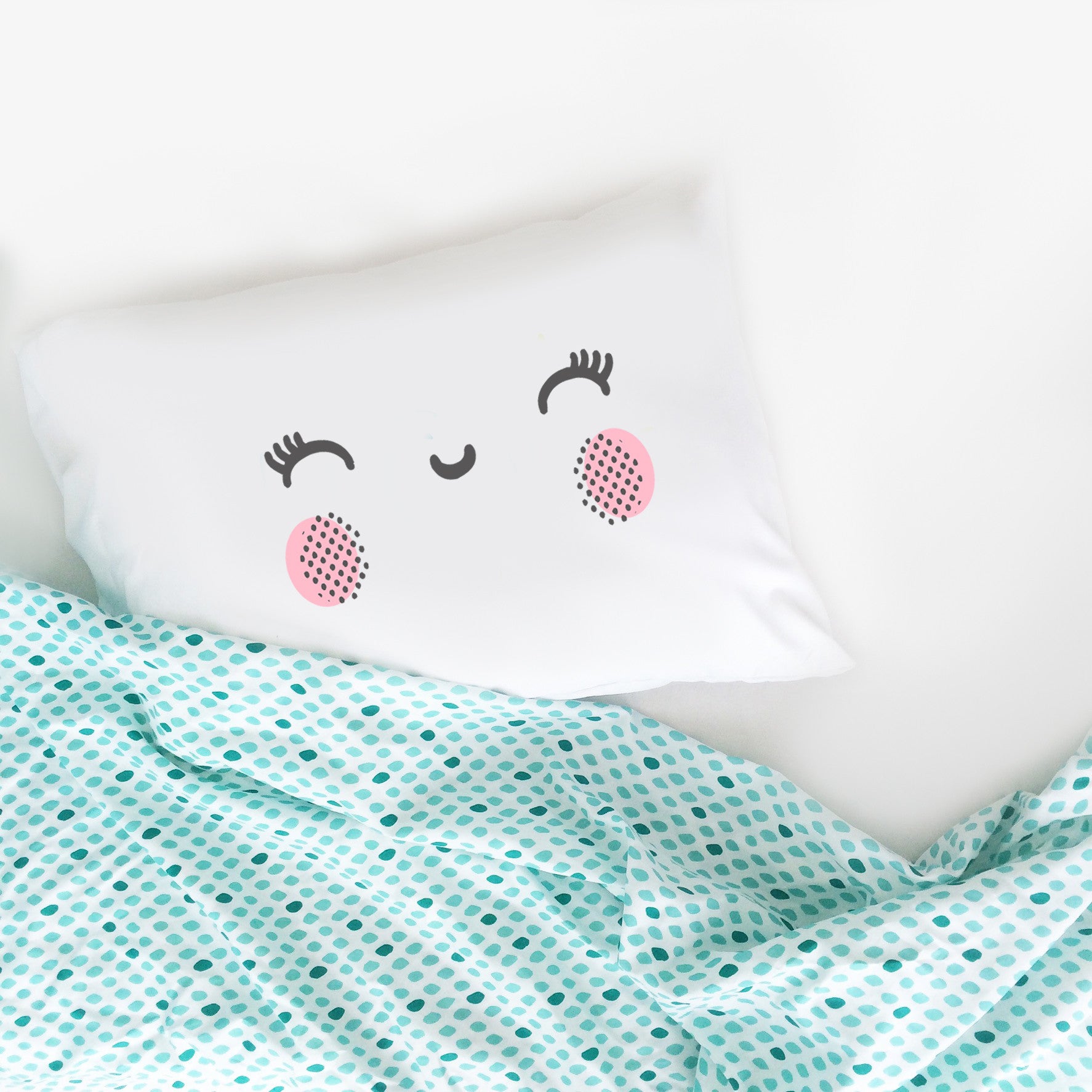 Pink Cheeks Smiley Face 20" x 30" Standard Pillowcase
