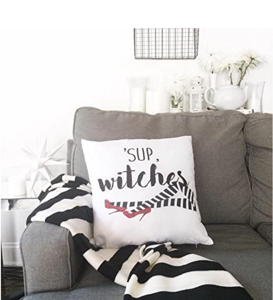 'Sup Witches Throw Pillow Cover