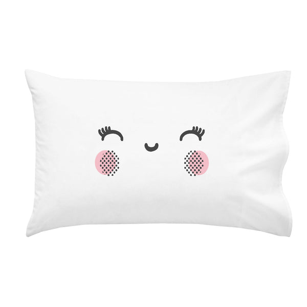 Pink Cheeks Smiley Face 20" x 30" Standard Pillowcase