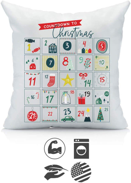 Christmas Countdown 18x18 Inch Christmas Throw Pillow Covers