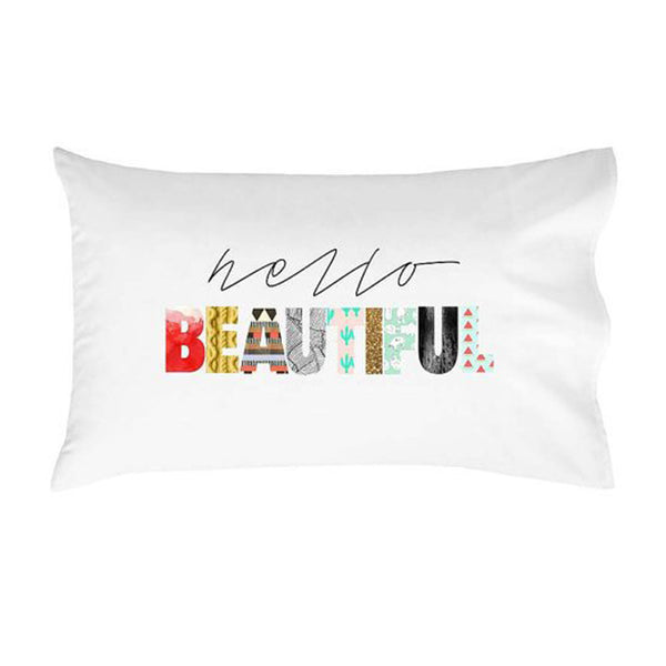 OH, SUSANNAH® Hello Beautiful Pillow Case For Couples Wedding Anniversary Gift Pillowcase For Her