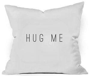 Hug Me Throw Pillow Cover - Bereavement Gift Pillowcase (1 18x18 inch, White)