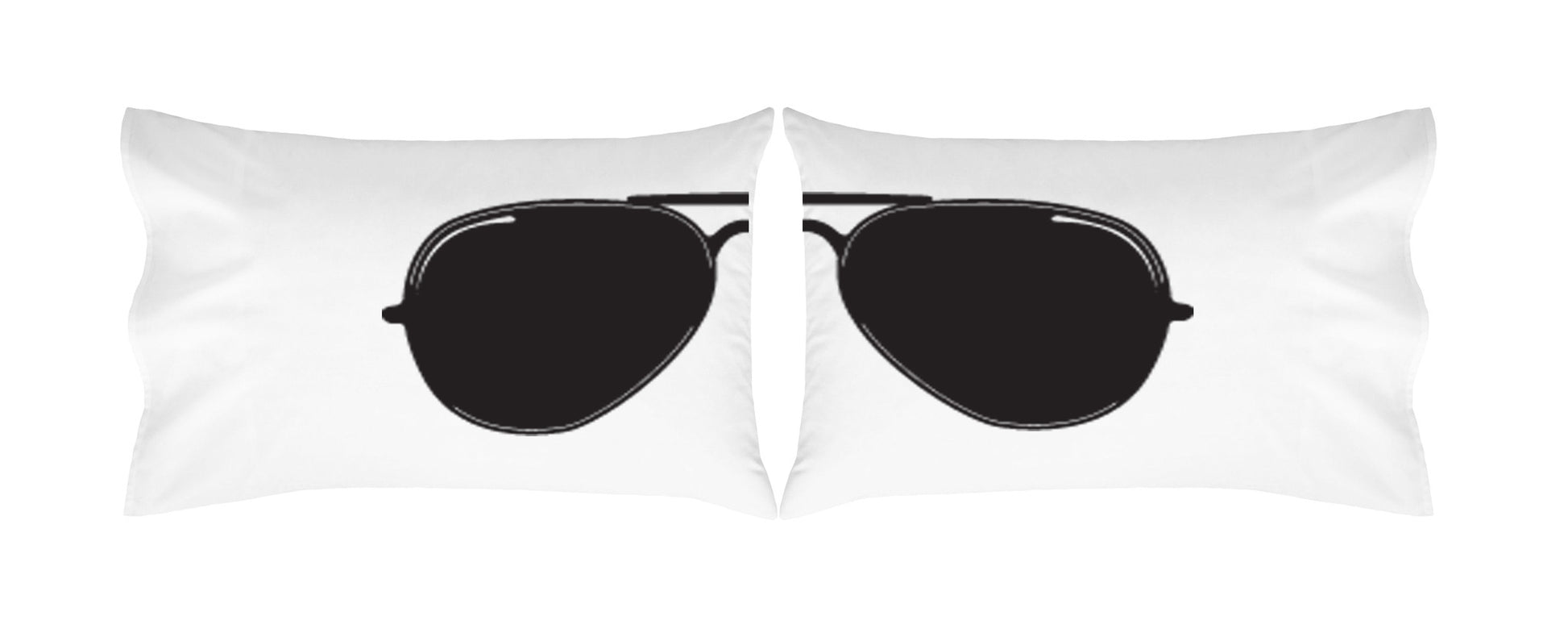 Aviator Sunglasses Pillowcases (White and Black)  2 Queen/Standard Pillowcases (20x30")